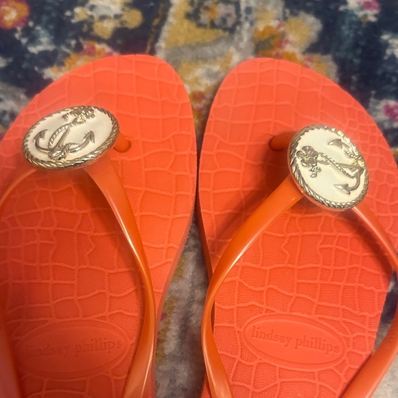 Lindsey Phillips coral color Flip Flops - Picture 2 of 6